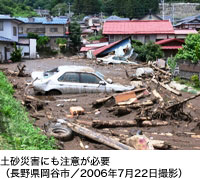 土砂災害にも注意が必要(長野県岡谷市/2006年7月22日撮影)