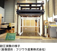 耐圧実験の様子(画像提供:フジワラ産業株式会社)