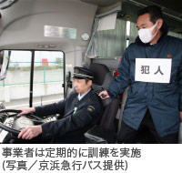 事業者は定期的に訓練を実施(写真/京浜急行バス提供)